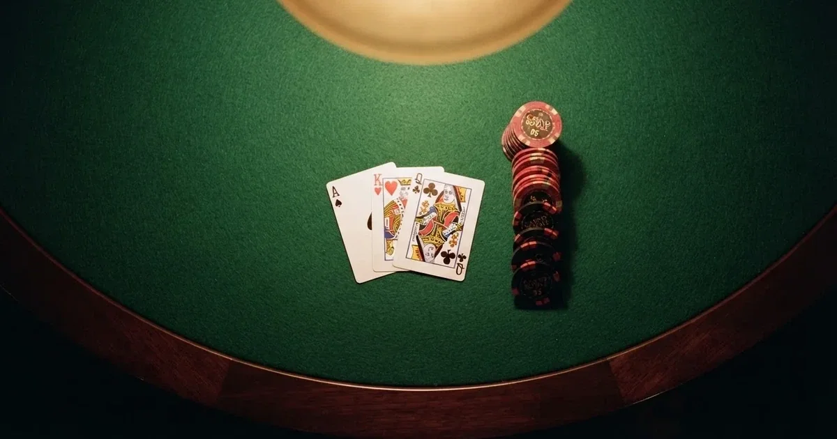 Opplyst spillebord med kort, sett ovenfra — beste casino spilleautomater